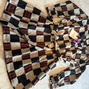 Ace & Jig Checkered Dress - Black, Brown, Cream